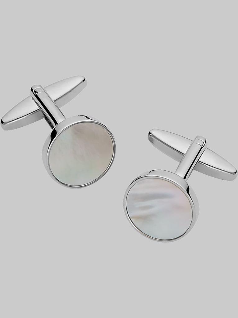 Pronto Uomo Round Mother-of-Pearl Cufflinks
