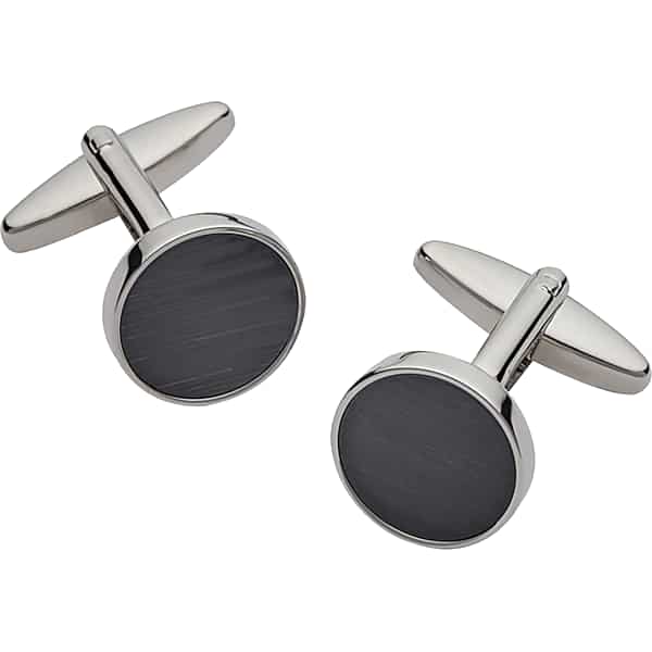 Pronto Uomo Men's Fiberoptic Round Cufflinks Gray - Size: One Size - Only Available at Men's Wearhouse
