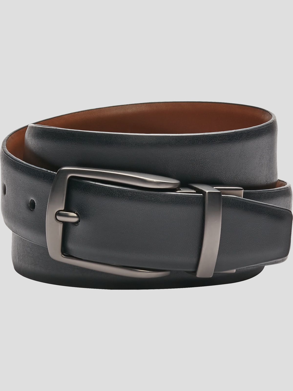 Leather Reversible Blue Tan Printed Belt - Plover