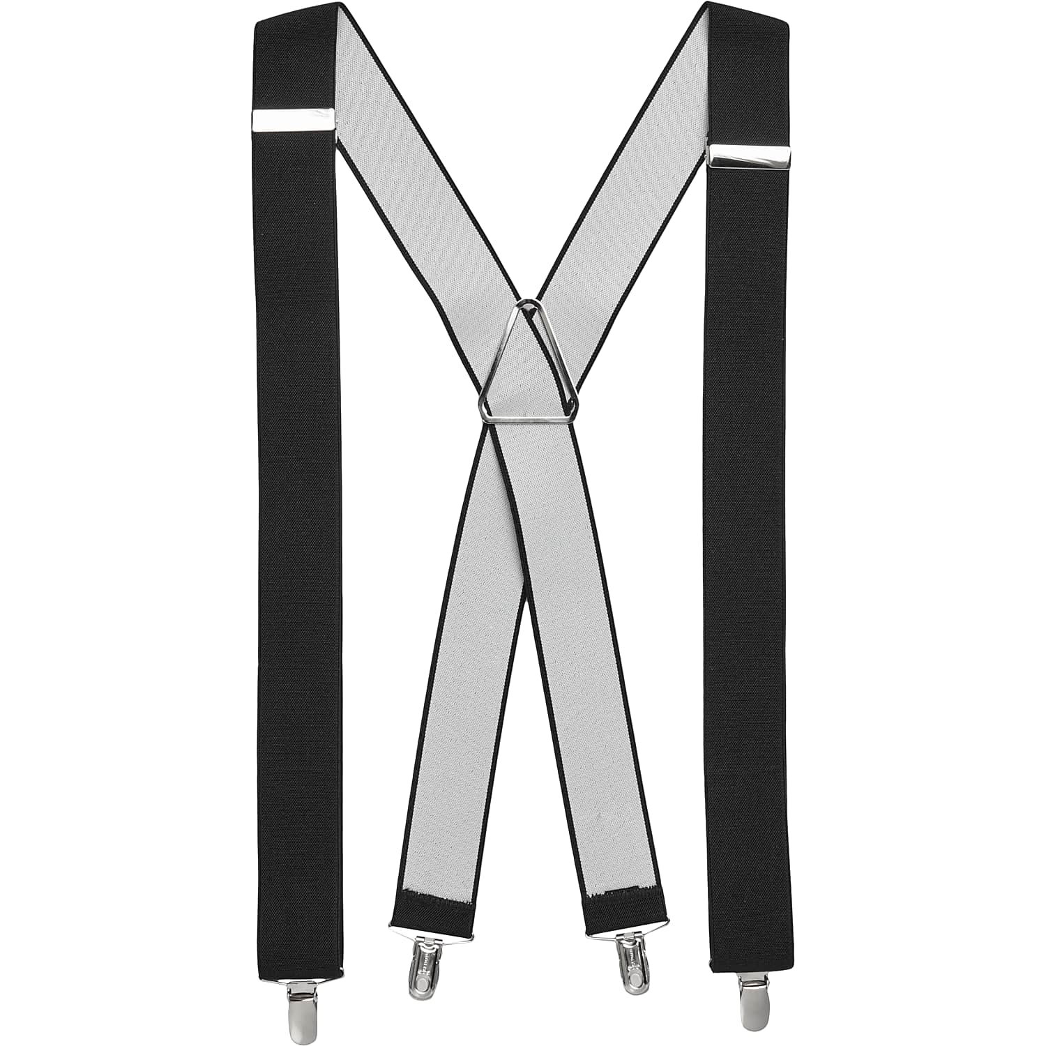 Pronto Uomo Big & Tall 35mm Clip Suspenders in Black, Extra Long – Adjustable Men’s Suspender Belt with Metal Clips
