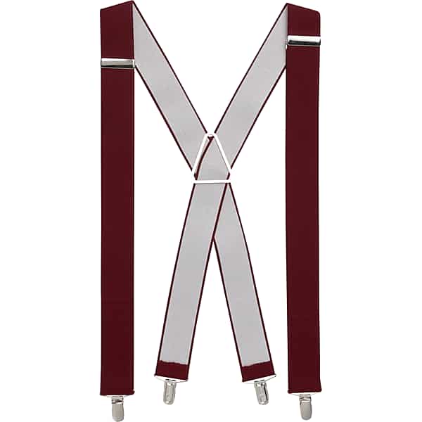 Pronto Uomo Big & Tall Men's 35mm Clip Suspenders Burgundy - Size: XLONG - Only Available at Men's Wearhouse