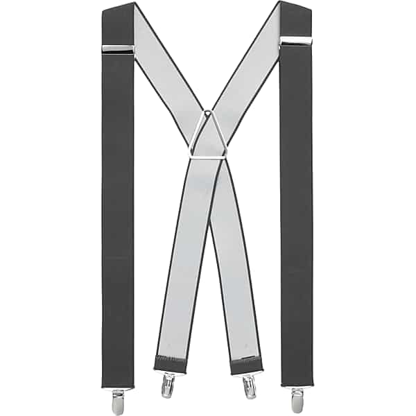 Pronto Uomo Big & Tall Men's 35mm Clip Suspenders Charcoal - Size: One Size - Only Available at Men's Wearhouse