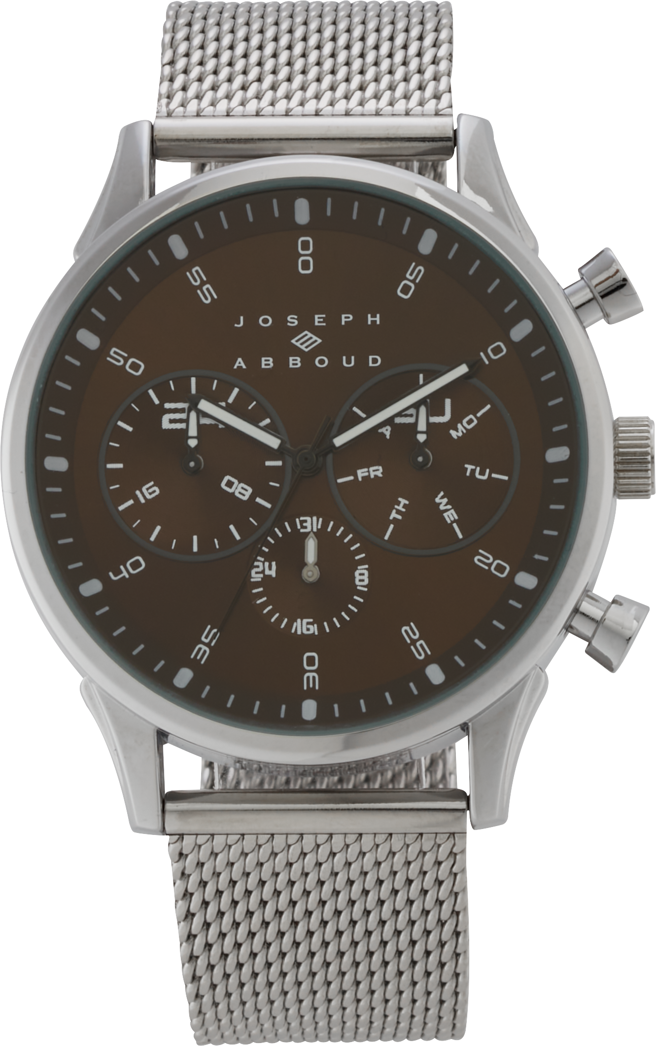 Joseph Abboud Watch, Silver & Brown