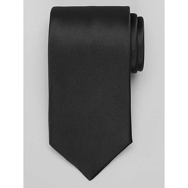 Pronto Uomo Men's Washable Solid Satin Tie Black - Size: One Size - Only Available at Men's Wearhouse