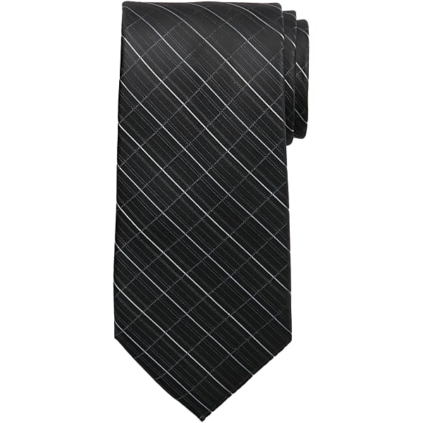 Calvin Klein Men's Windowpane Narrow Tie Black - Size: One Size TMW8YE980002