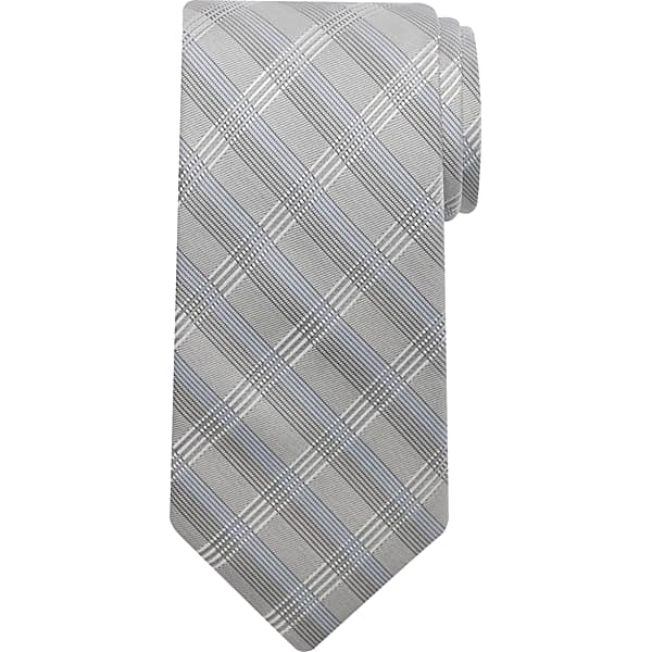 Calvin Klein Men's Plaid Narrow Tie Charcoal - Size: One Size TMW8YEC80020