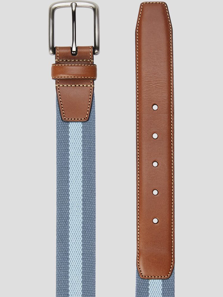 Joseph Abboud Two-Tone Fabric and Leather Belt | Belts | Men's Wearhouse