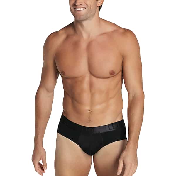 Leo By Leonisa Men's Butt Lift Padded Low-Rise Briefs, 2-Pack Black - Size: Small