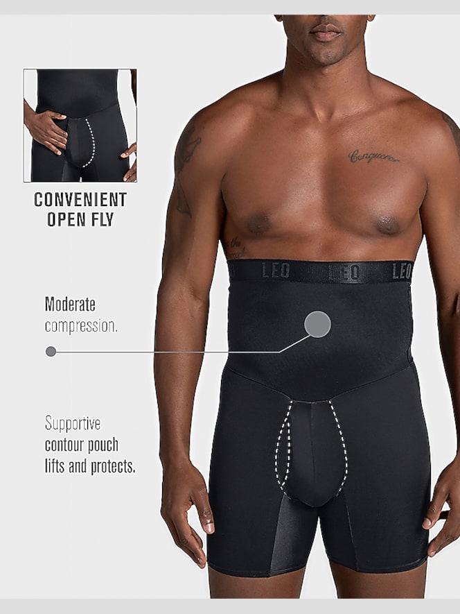 Leo By Leonisa High Waist Stomach Shaper Boxer Brief, Single-Pack