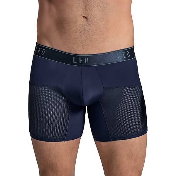 Leo By Leonisa Men's Mesh Boxer Briefs, Single-Pack Blue - Size: Medium