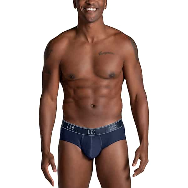 Leo By Leonisa Men's Solid Ultra-Light Briefs, Single-Pack Blue - Size: Large TMW8YG913004