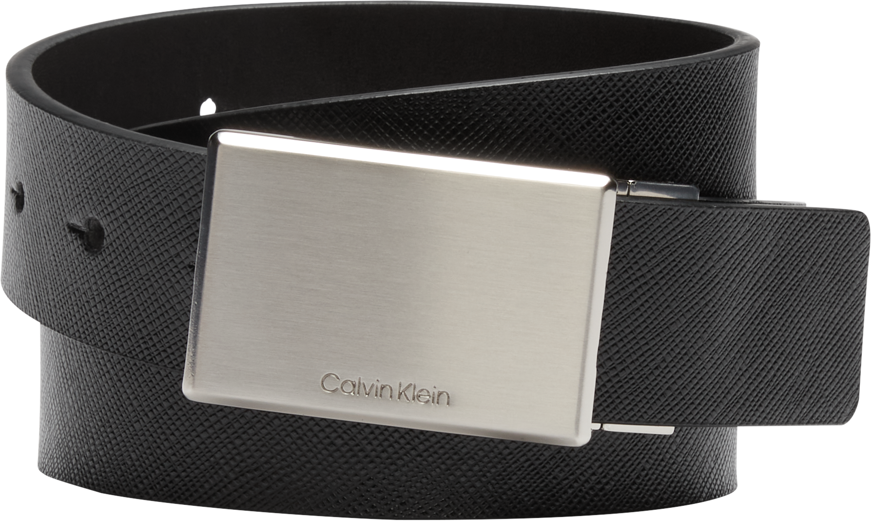 Calvin Klein Reversible Leather Belt In Black