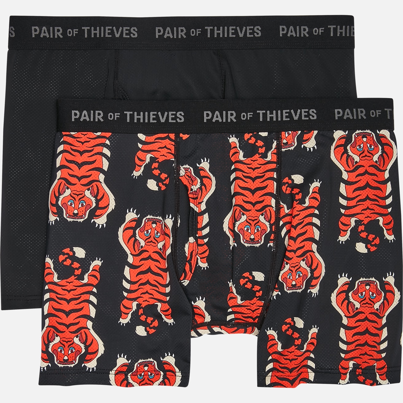 Pair of Thieves Men's 4 Pack Everyday Cotton Boxer Briefs, Black