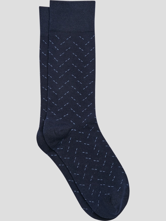 Egara Men's Dashed Herringbone Socks, 1-pair , Xavier Navy / Blue