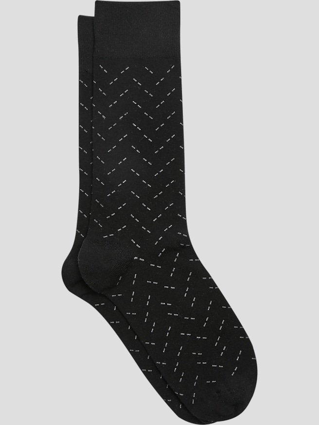 Egara Men's Dashed Herringbone Socks, 1-pair , Black