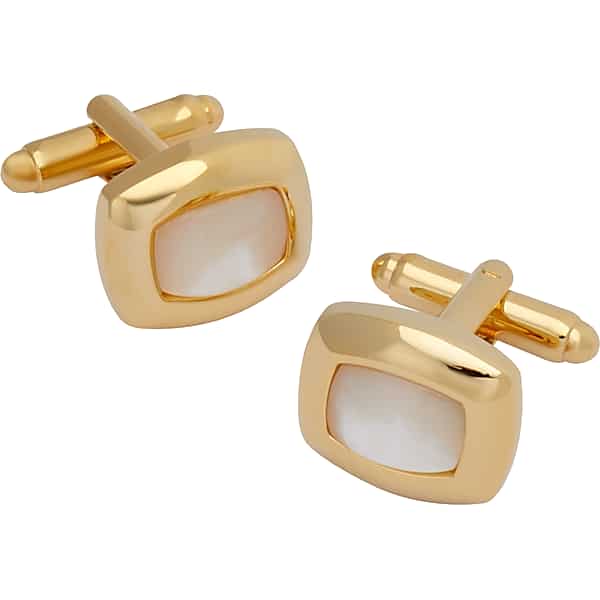 Pronto Uomo Men's Cufflinks White/Gold - Size: One Size - Only Available at Men's Wearhouse
