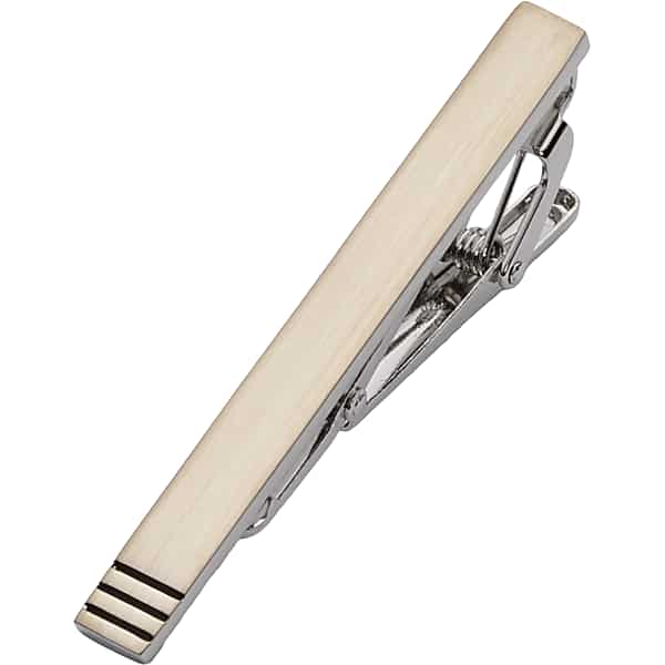 Pronto Uomo Men's Tri Line Tie Bar Silver - Size: One Size - Only Available at Men's Wearhouse TMW8YP980025