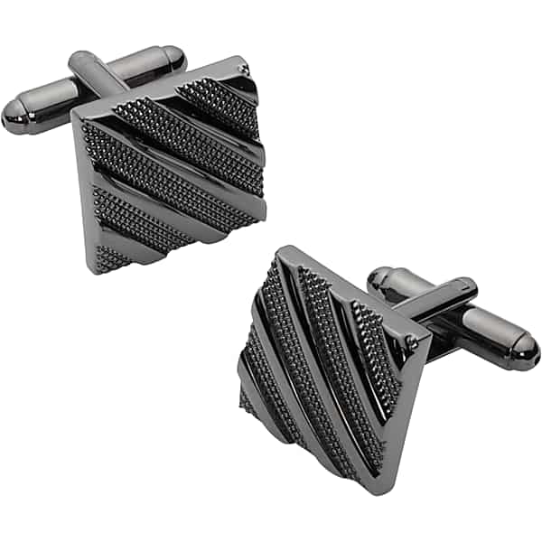 Pronto Uomo Men's Stripe Square Cufflinks Black - Size: One Size - Only Available at Men's Wearhouse TMW8YPZ80002