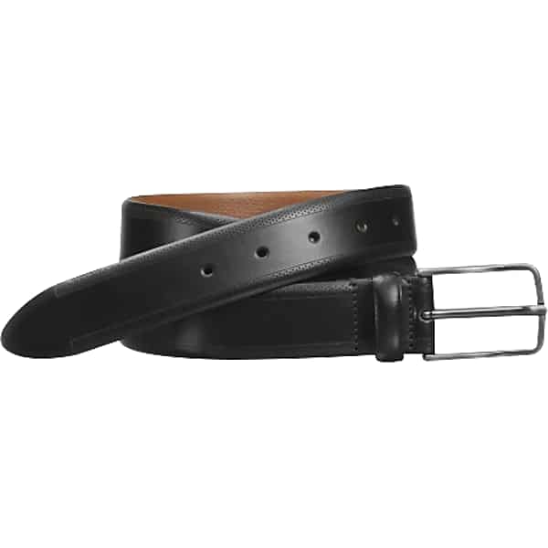 Johnston & Murphy Men's Johnston & Amp; Murphy Embossed Leather Belt Black - Size: 34 Waist TMW8YRV34002