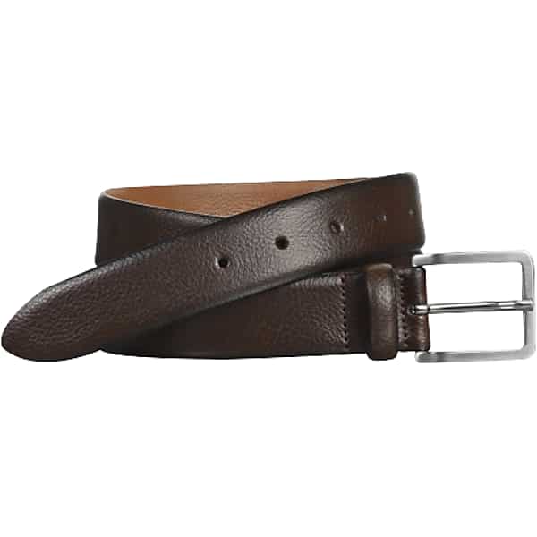 Johnston & Murphy Men's Feather Edge Leather Belt Dk Brown - Size: 38 Waist