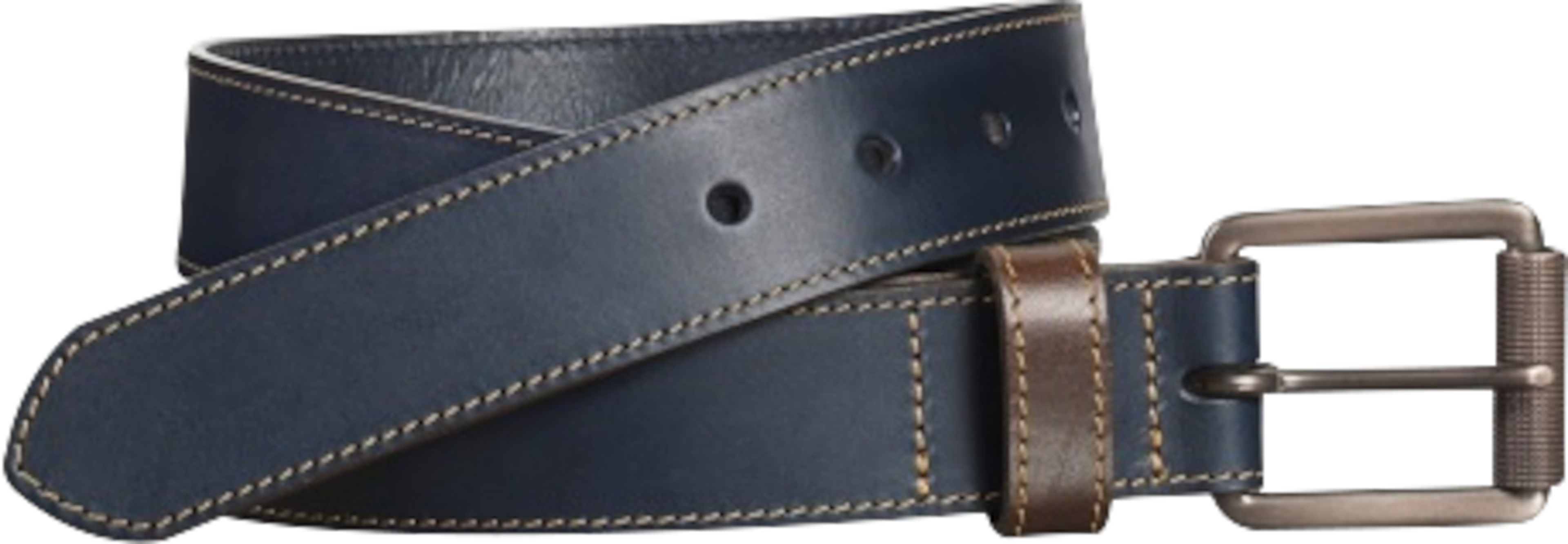 Contrast Stitch Leather Belt