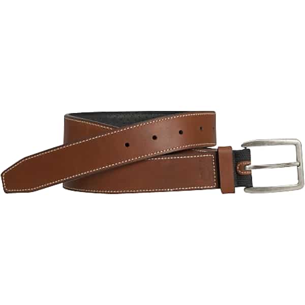 Johnston & Murphy Men's Johnston & Amp; Murphy Stitched Casual Leather Belt Brown - Size: 34 Waist TMW8YRZ34003