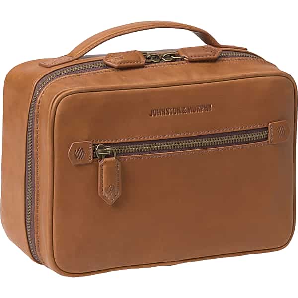 Johnston & Murphy Men's Rhodes Leather Travel Kit Lt Brown - Size: One Size