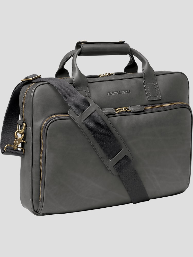 Johnston Murphy Leather Briefcase Bags Men s Wearhouse