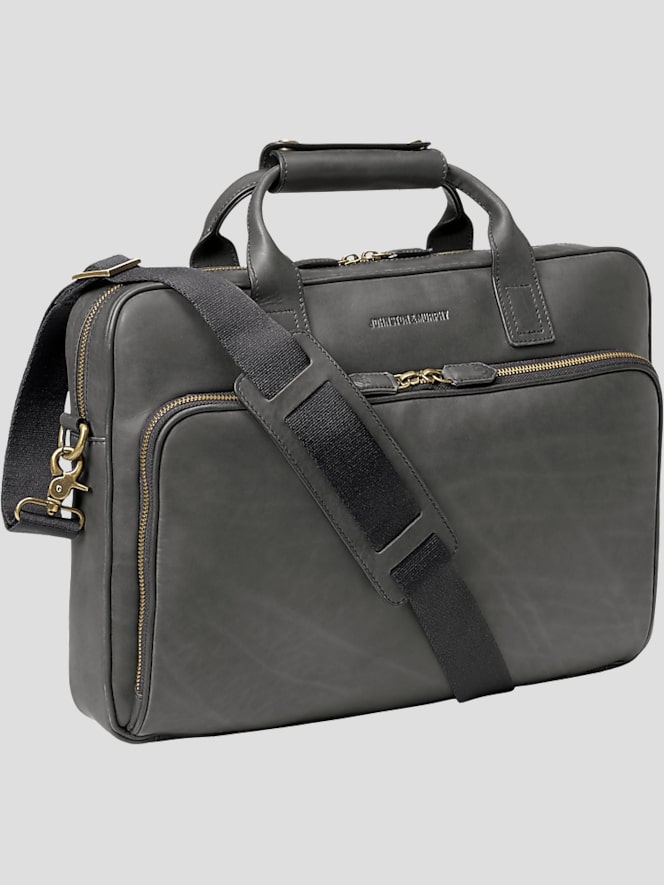 Johnston &Amp; Murphy Leather Work Briefcase Laptop Bag