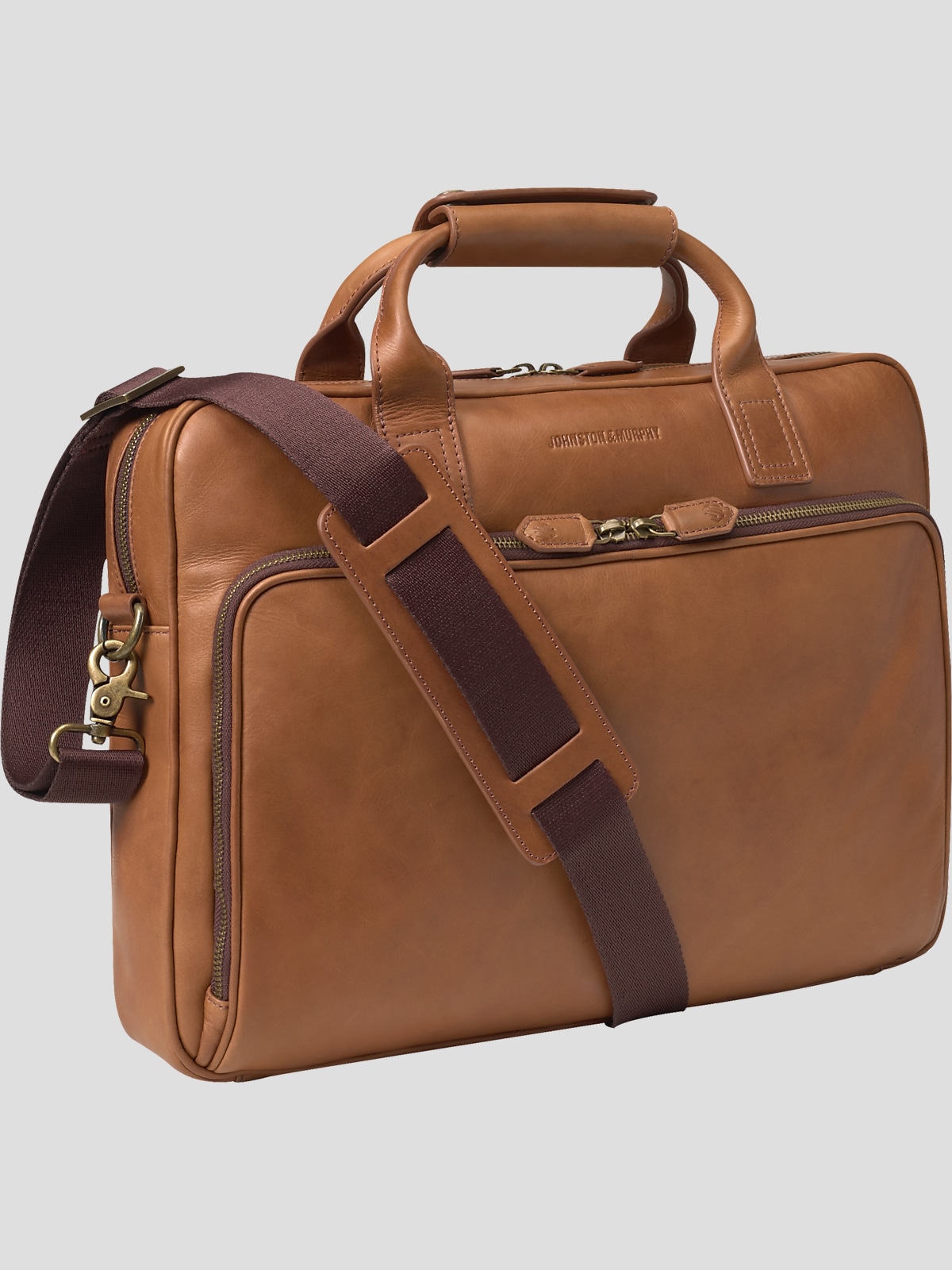 Johnston Murphy Leather Briefcase Bags Men s Wearhouse