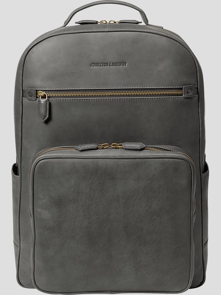 Johnston Murphy Men s Rhodes Backpack Black Full Grain
