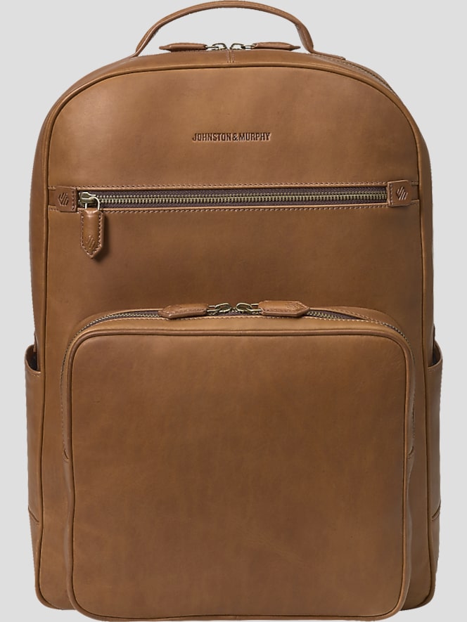 Johnston &Amp; Murphy Rhodes Leather Backpack, Lt Brown - Image 2 of 7