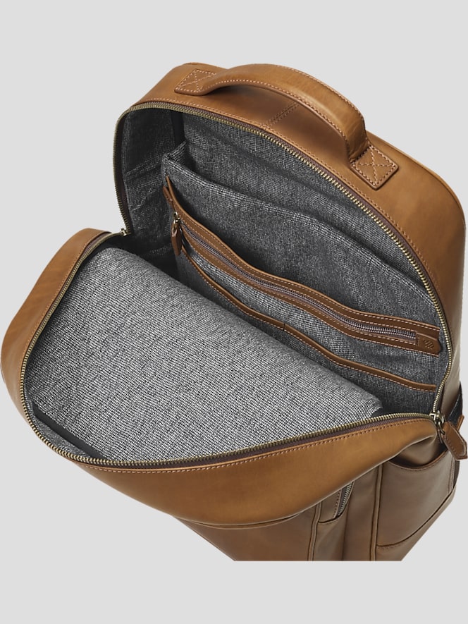Johnston &Amp; Murphy Rhodes Leather Backpack, Lt Brown - Image 4 of 7