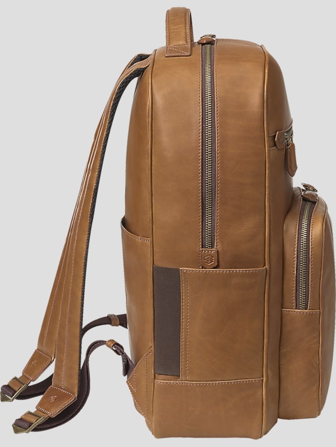 Johnston &Amp; Murphy Rhodes Leather Backpack, Lt Brown - Image 5 of 7