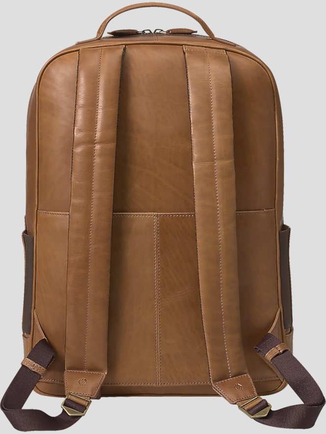 Johnston &Amp; Murphy Rhodes Leather Backpack, Lt Brown - Image 6 of 7