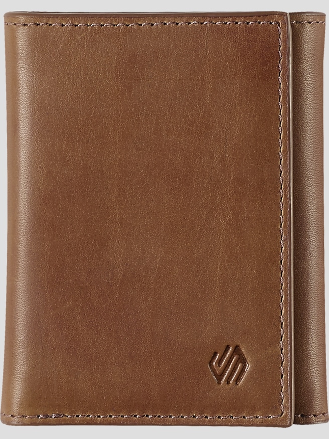 Johnston & Murphy Men's Rhodes Leather Trifold Wallet , Brown