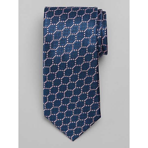 Joseph Abboud Men's Geometric Honeycomb Tie Pink - Size: One Size