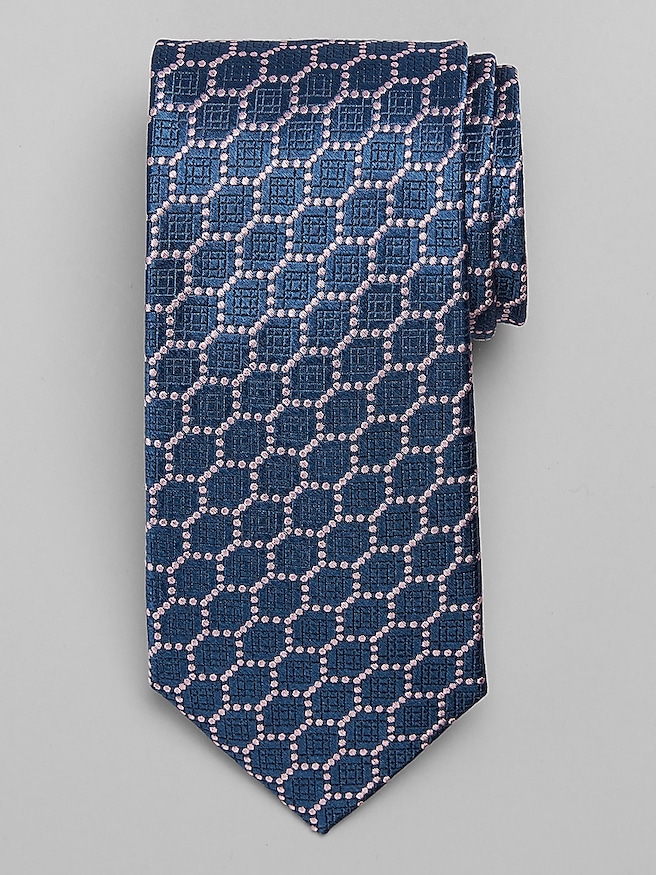 Joseph Abboud Geometric Honeycomb Tie Pink