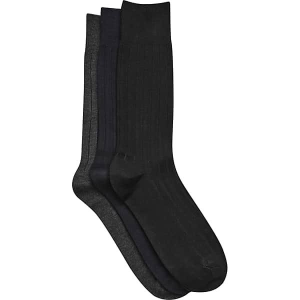 Pronto Uomo Men's Socks, 3-Pack Blk/Nvy/Char - Size: One Size - Only Available at Men's Wearhouse