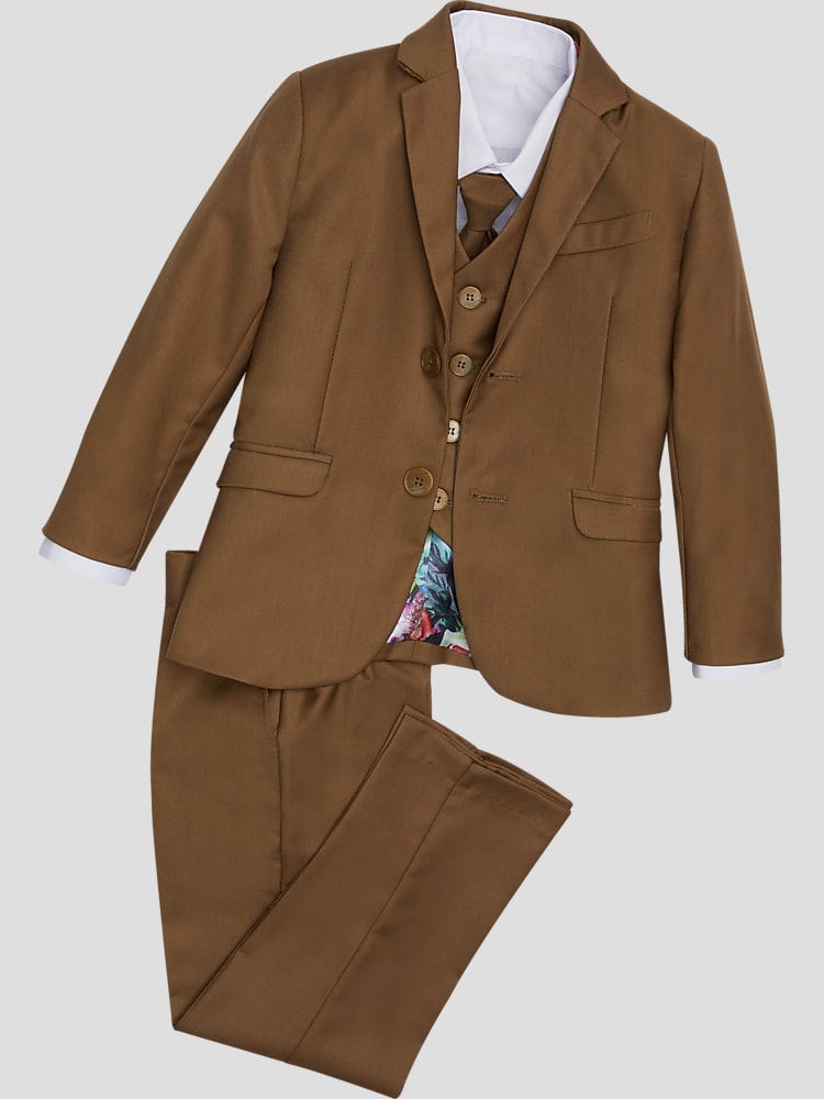 childrens brown dress pants Boys' Brown Flat Front Dress Pants  SPRING NOTION