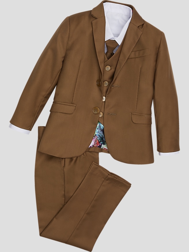 Peanut Butter Collection Slim Fit Toddler Tuxedo , Brown