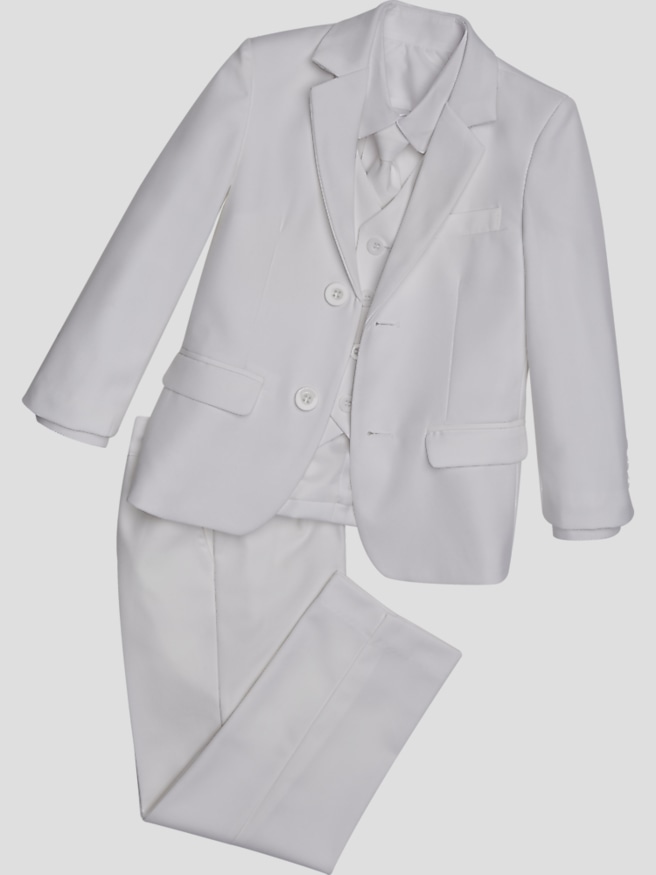 Peanut Butter Collection Slim Fit Toddler Tuxedo , Pearl White