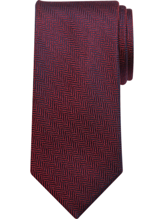 The Primo Solid Silk Tie Necktie & Pocket Square / Regular (60) / Red