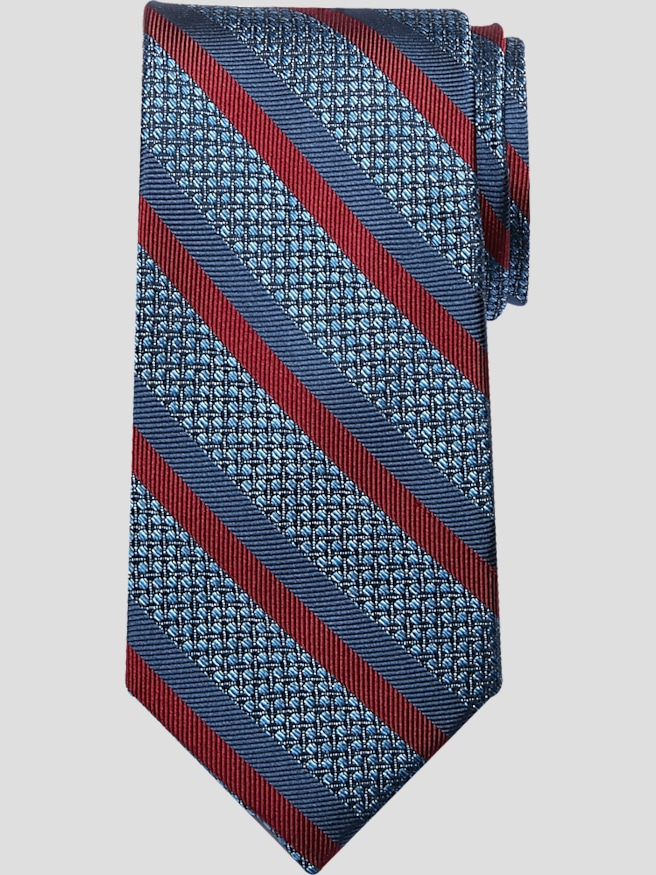 Joseph Abboud Men's Narrow Diagonal Stripe Silk Tie , Blue
