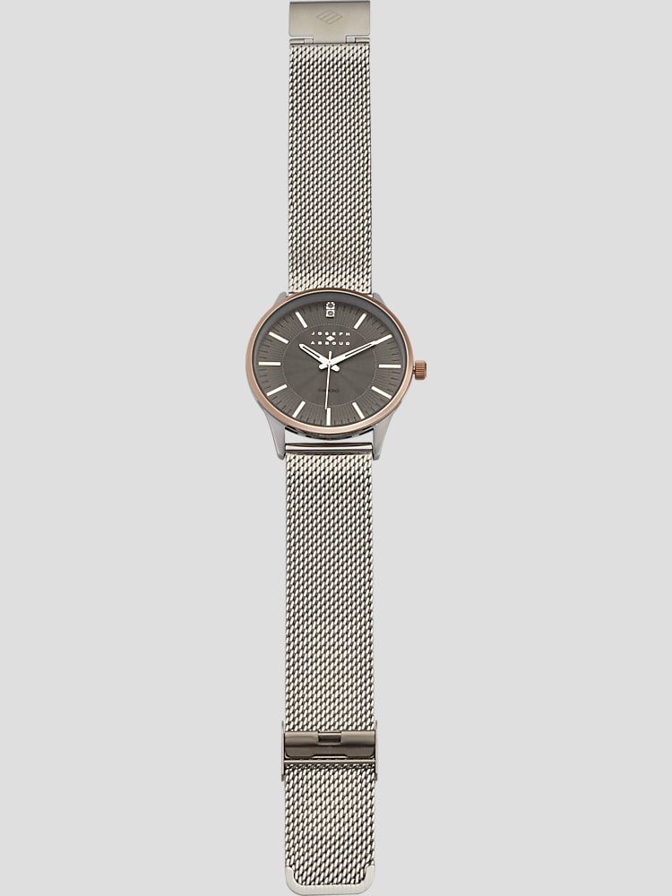 Silver mesh strap watch mens cheap