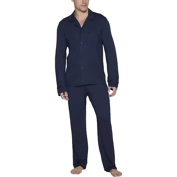Cosabella Men's Relaxed Fit Long Sleeve Top and Pant Pajama Set Blue - Size: Medium