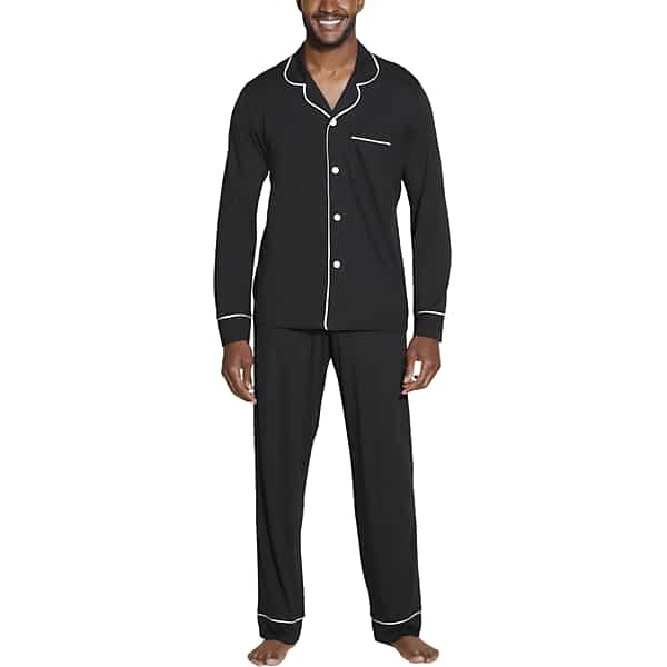 Cosabella Men's Relaxed Fit Long Sleeve Top and Pant Pajama Set Black - Size: Medium