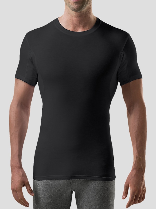 Thompson Tee Men's Sweatproof Slim Fit Crewneck Undershirt , Black