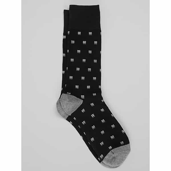 Egara Men's Stacked Lines Dress Socks, 1-Pair Black - Size: One Size