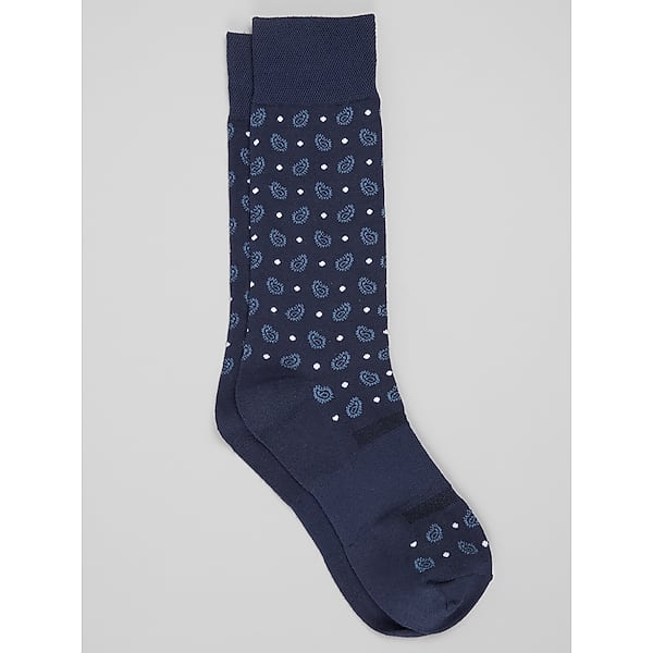 Joseph Abboud Men's Performance Paisley and Dot Dress Socks, 1-Pair Blue